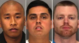 Convicted Santa Clara County, California, jail guards Jereh Lubrin, Rafael Rodriguez, Matthew Farris